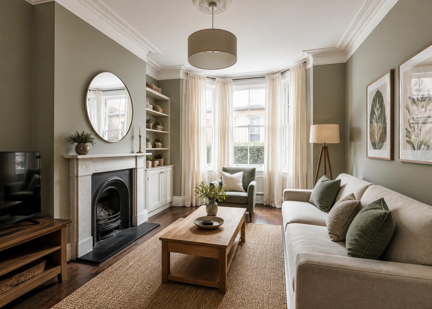 Living room — Ilford, 4 bed semi — after furnishing